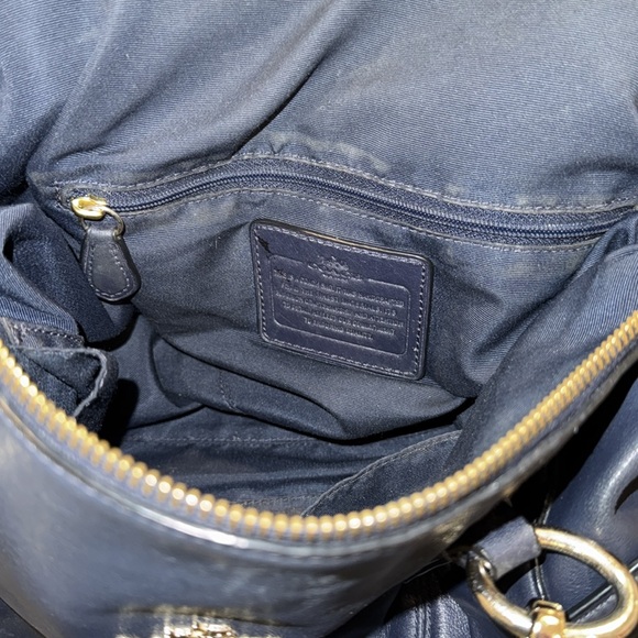 Coach Bag Prairie Dark Navy Leather Satchel Bag - Picture 11 of 17